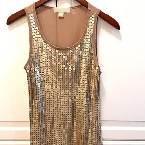 Michael Kors Gold Sequin Tank Top Small